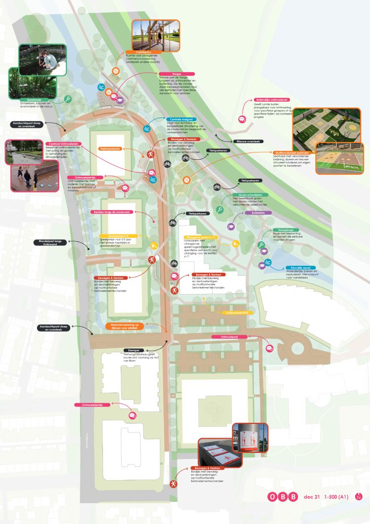 Plankaart van de beweegboulevard in Hattem Plankaart van de beweegboulevard in Hattem