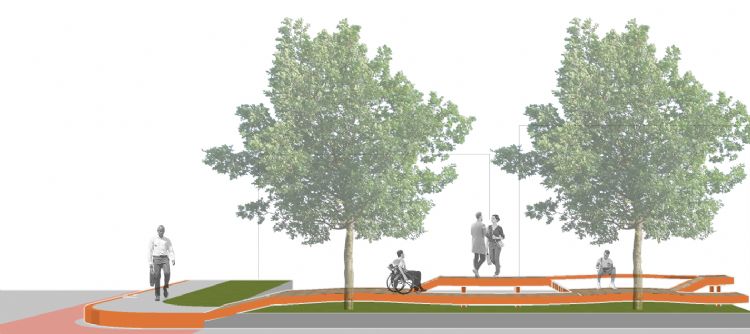 Voetpad op een bedrijventerrein Voetpad op een bedrijventerrein