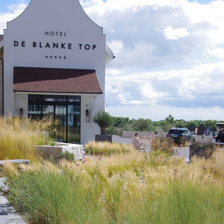 De duintuin van Hotel De Blanke Top verbergt een riante, ondergrondse parkeergelegenheid. De duintuin van Hotel De Blanke Top verbergt een riante, ondergrondse parkeergelegenheid.