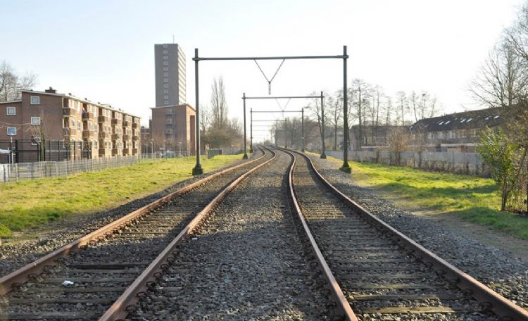 De Oosterspoorbaan voor de aanleg van het park De Oosterspoorbaan voor de aanleg van het park