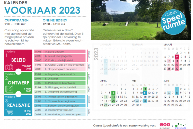 Kalender 2023 van de cursus Speelruimte Kalender 2023 van de cursus Speelruimte