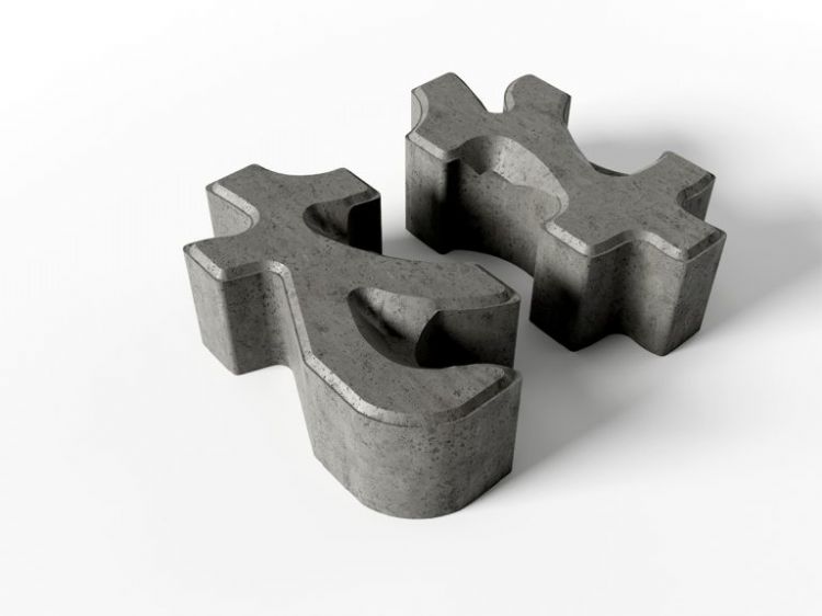 De Flood Twin tegel is, net als de Flood Bold tegel, kenmerkend om zijn organische vormen De Flood Twin tegel is, net als de Flood Bold tegel, kenmerkend om zijn organische vormen