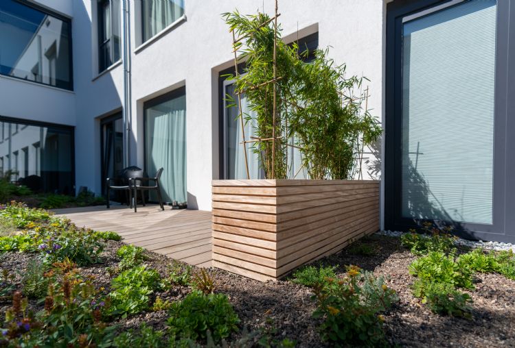 'De opzet van de daktuin is zo dat bewoners beschikken over een eigen terras en een gezamenlijke binnentuin'
