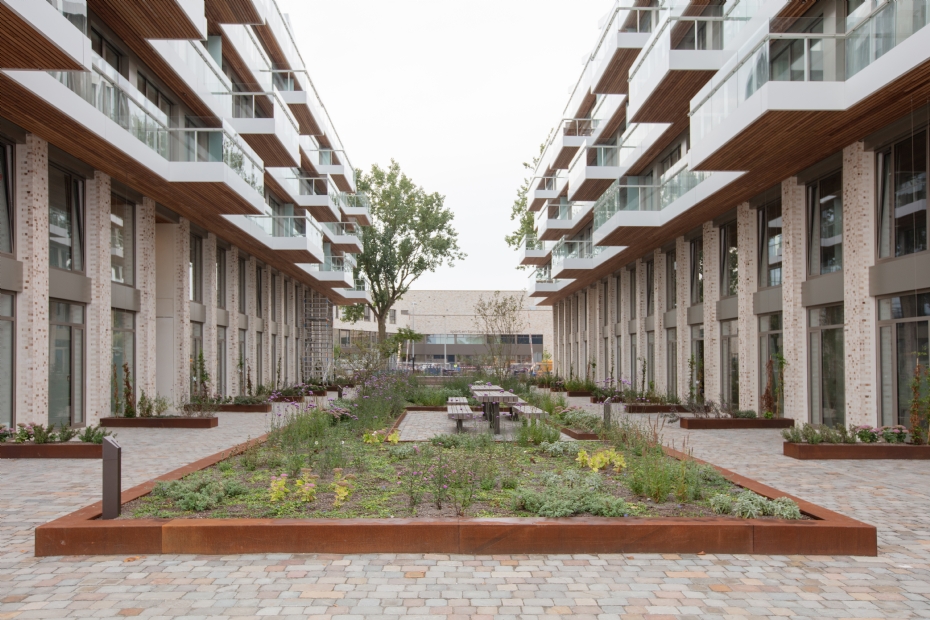 De daktuin is een ontmoetingsplek voor de bewoners van de Cruquiusweg. De daktuin is een ontmoetingsplek voor de bewoners van de Cruquiusweg.