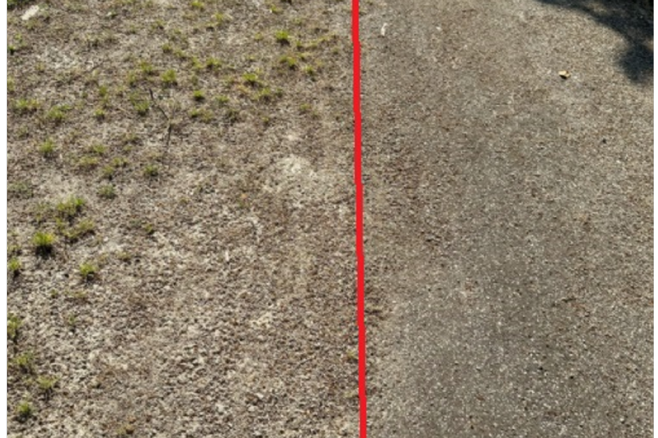 Het verschil na 4 weken tussen een toepassing met 'Heet Water' of met eWeeding Het verschil na 4 weken tussen een toepassing met 'Heet Water' of met eWeeding