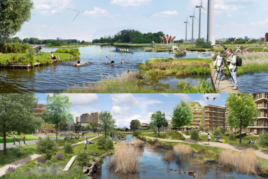 Impressies van de recreatieplas, bron: raadsbrief Gemeente Utrecht