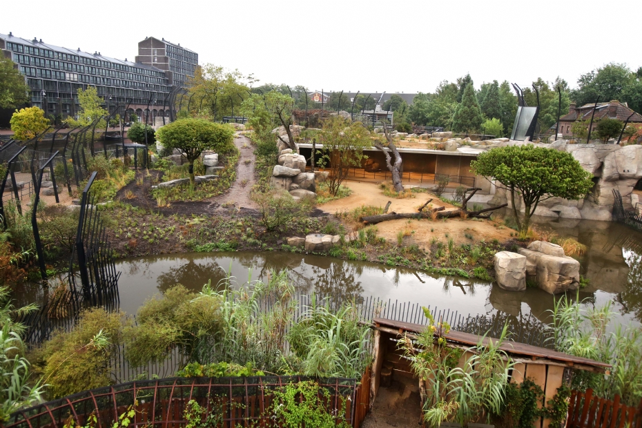 Overview van het nieuwe leeuwenverblijf Overview van het nieuwe leeuwenverblijf