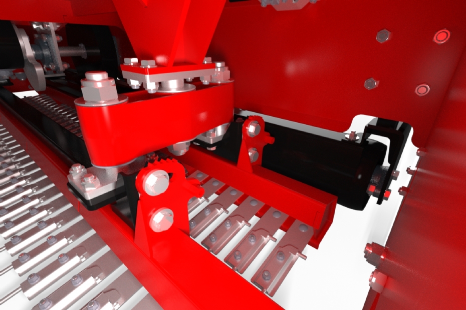 Scarivator: verstelbare stand van de tanden voor een variabele werkintensiteit