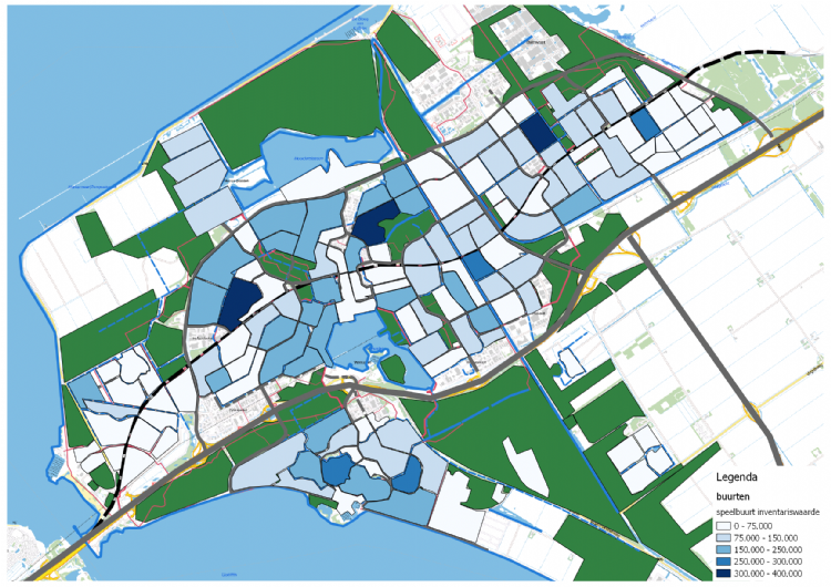 Figuur 4 Informatie over inventariswaarde per speelbuurt Figuur 4 Informatie over inventariswaarde per speelbuurt