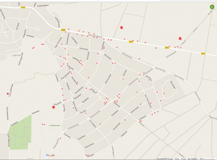 Duizendknooplocaties in 2013. Duizendknooplocaties in 2013.