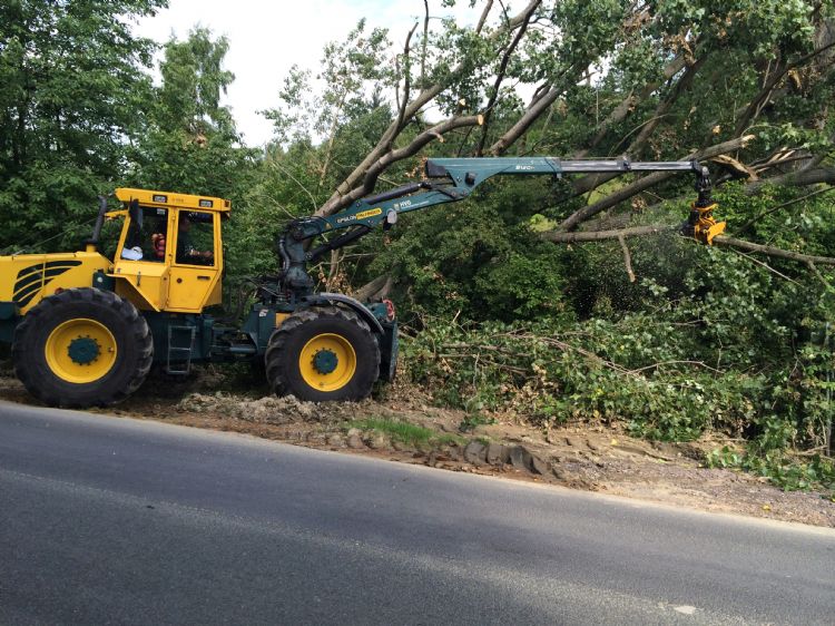 Stormschade wordt snel en veilig weggewerkt, zonder grote velploeg met kettingzagen. Stormschade wordt snel en veilig weggewerkt, zonder grote velploeg met kettingzagen.