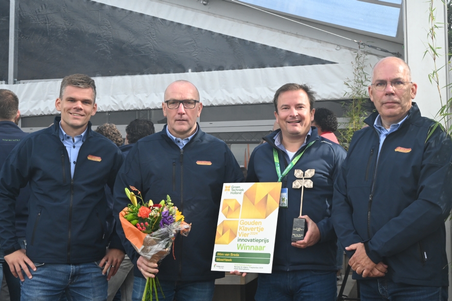 Winnaar Wim van Breda met het Gouden Klavertje Vier