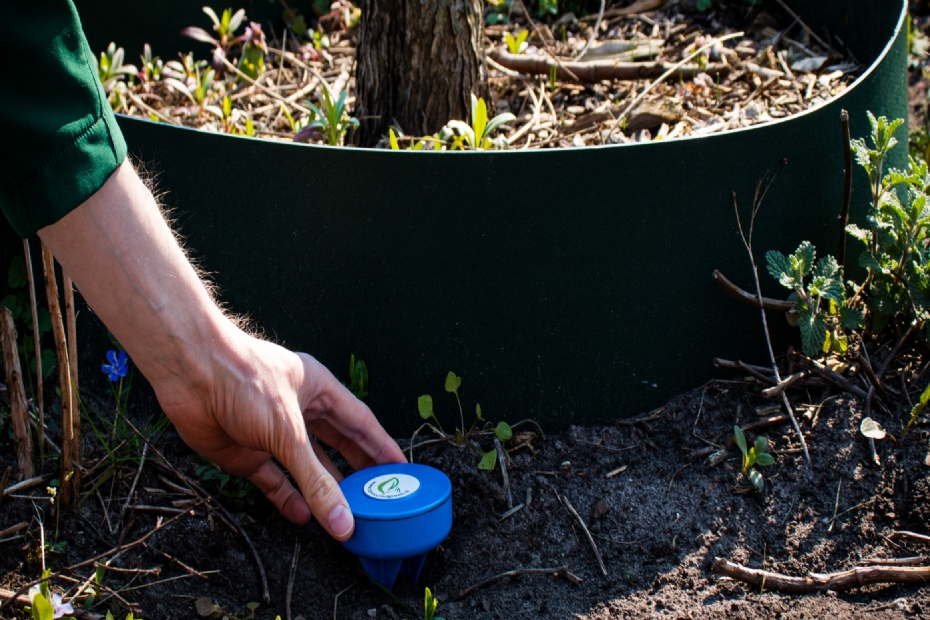 De bodemvochtsensor moet op de juiste plek in de bodem worden geplaatst
