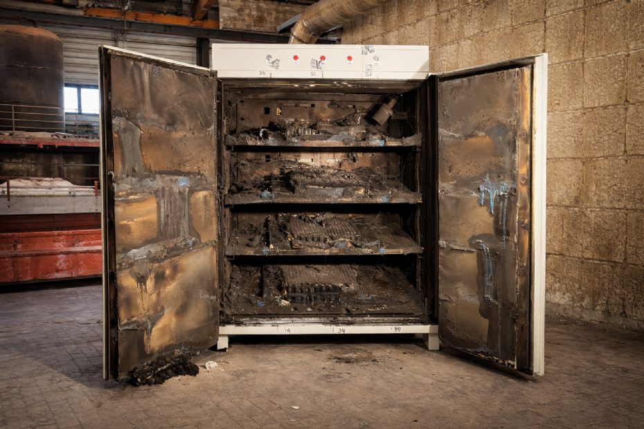 Een goede accukluis beschermt de omgeving bij brandschade. Dit is een kluis van Marzan.