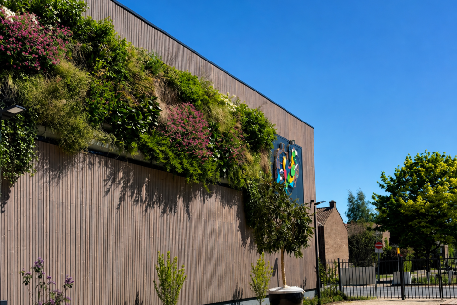 Groene gevel bij Yuverta in Amsterdam-Oost gerealiseerd Groene gevel bij Yuverta in Amsterdam-Oost gerealiseerd