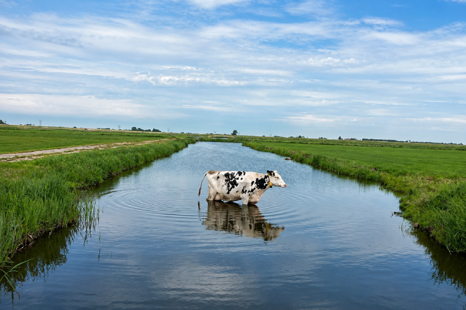 De sloot die in het water valt (Foto Matthias Cleerdin)